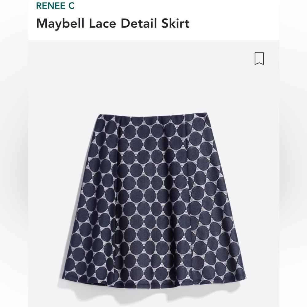 NWOT Renee C Maybell lace detail skirt